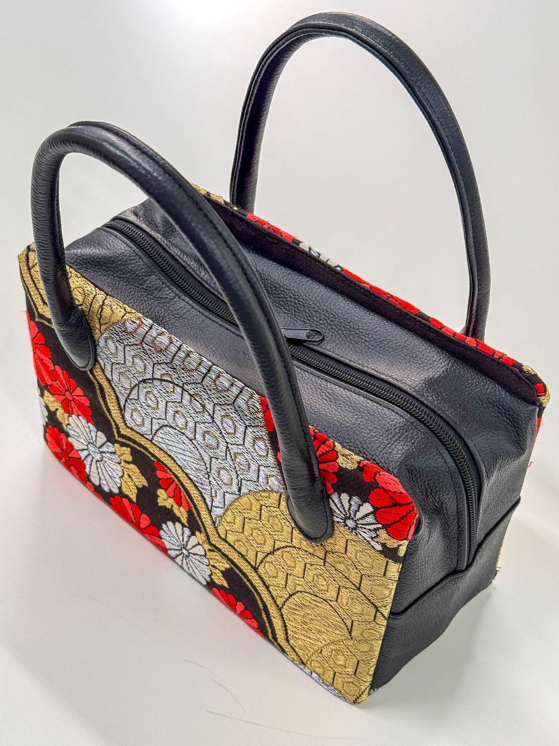 Wagara obi-fabric handbag